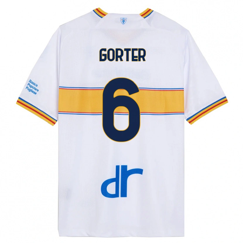 Danxen Men Olaf Gorter #6 White Yellow Away Jersey 2025/26 T-Shirt
