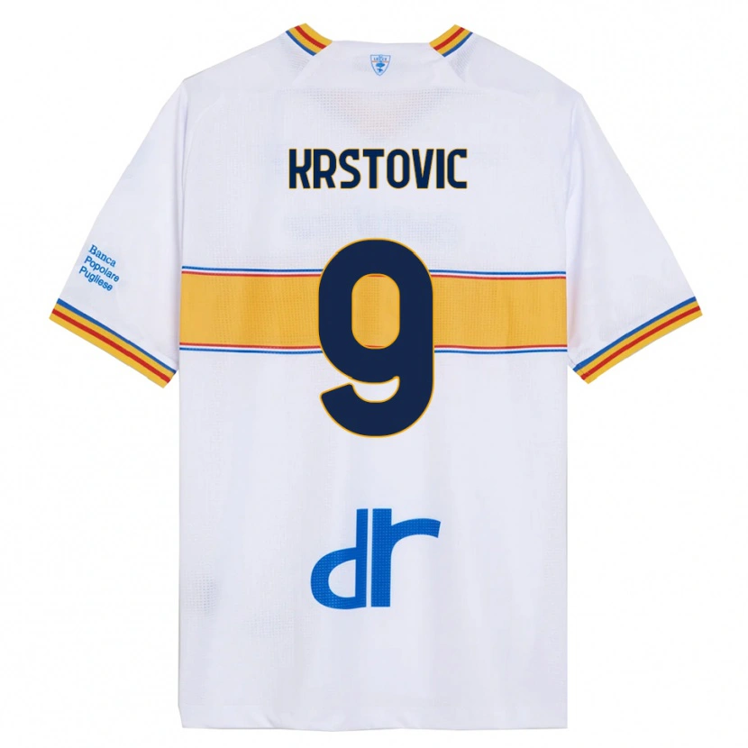 Danxen Men Nikola Krstović #9 White Yellow Away Jersey 2025/26 T-Shirt