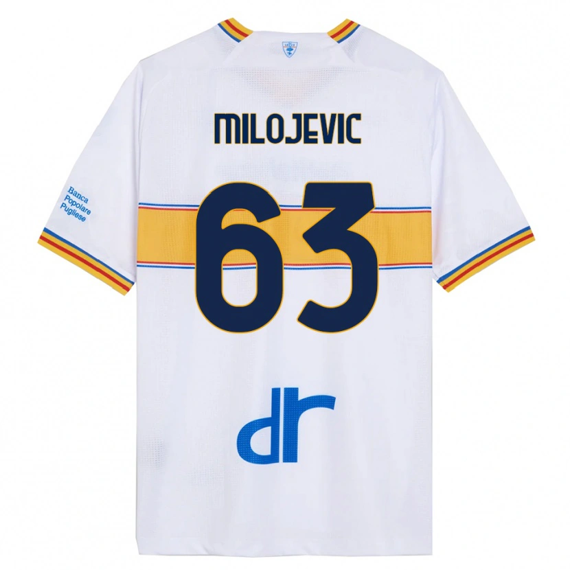 Danxen Men Nemanja Milojevic #63 White Yellow Away Jersey 2025/26 T-Shirt