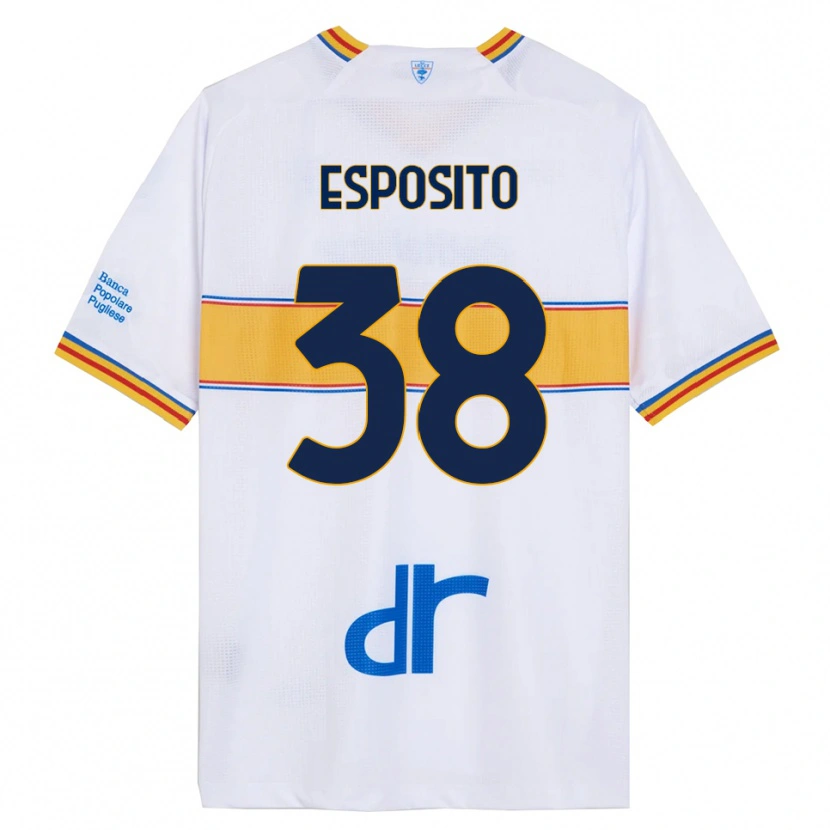 Danxen Men Pasquale Esposito #38 White Yellow Away Jersey 2025/26 T-Shirt