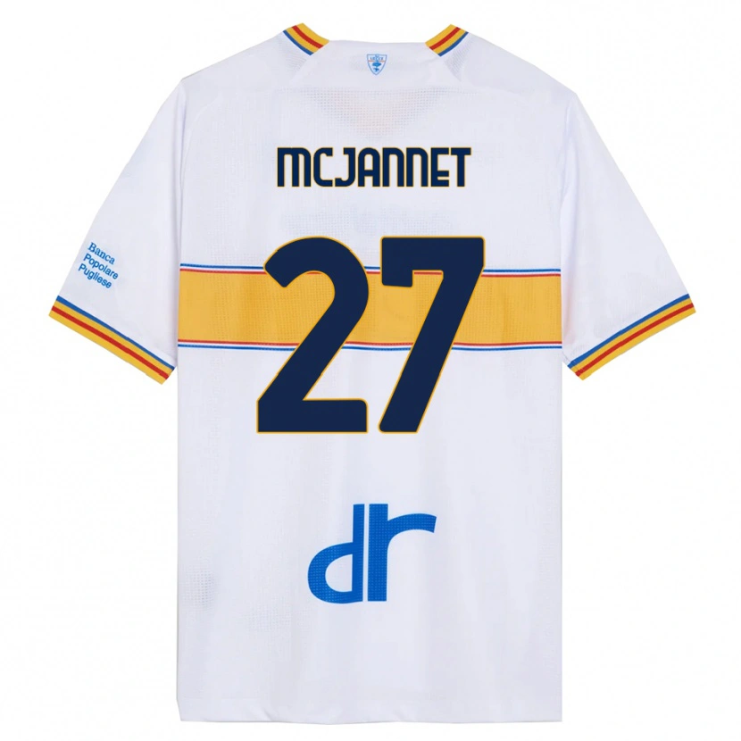 Danxen Men Ed Mcjannet #27 White Yellow Away Jersey 2025/26 T-Shirt