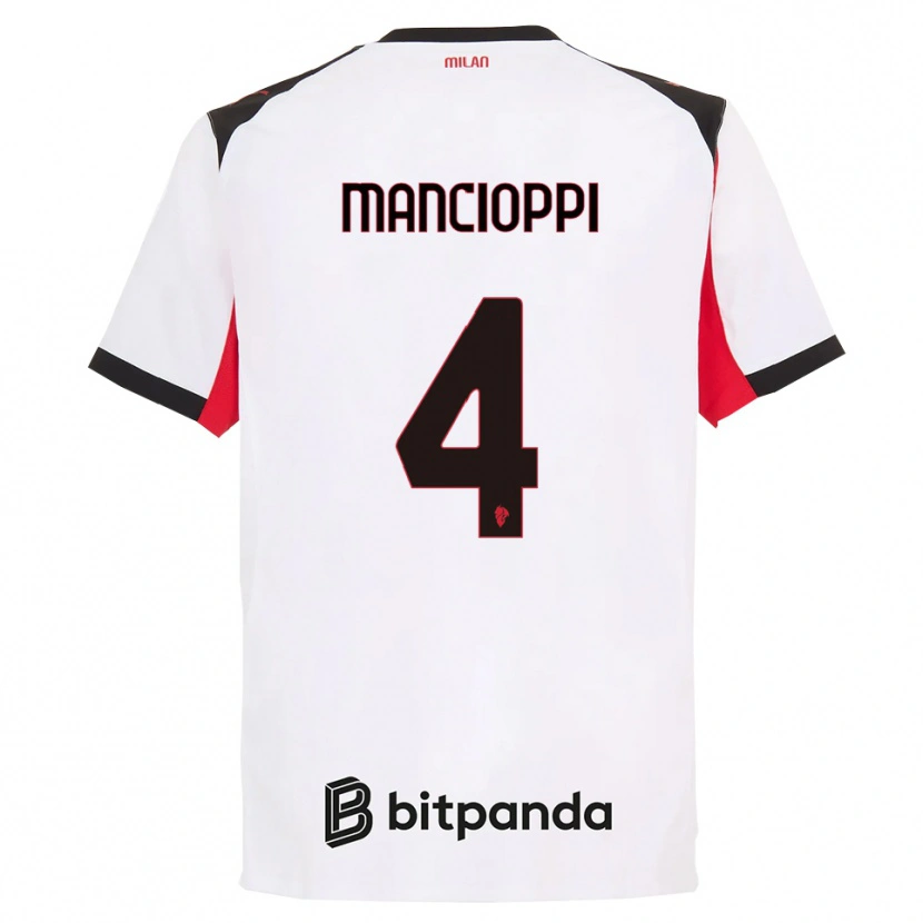 Danxen Men Tommaso Mancioppi #4 White Black Away Jersey 2025/26 T-Shirt