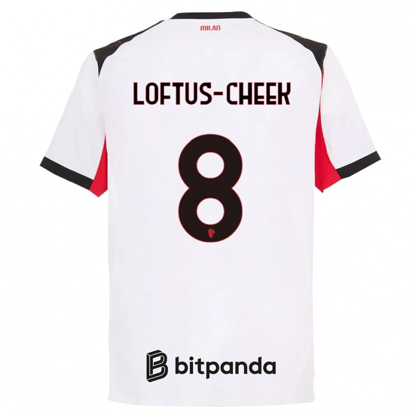 Danxen Men Ruben Loftus-Cheek #8 White Black Away Jersey 2025/26 T-Shirt