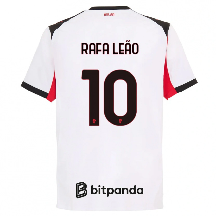 Danxen Men Rafael Leão #10 White Black Away Jersey 2025/26 T-Shirt