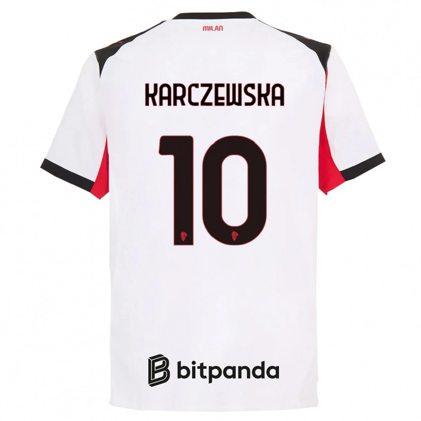 Danxen Men Nikola Karczewska #10 White Black Away Jersey 2025/26 T-Shirt