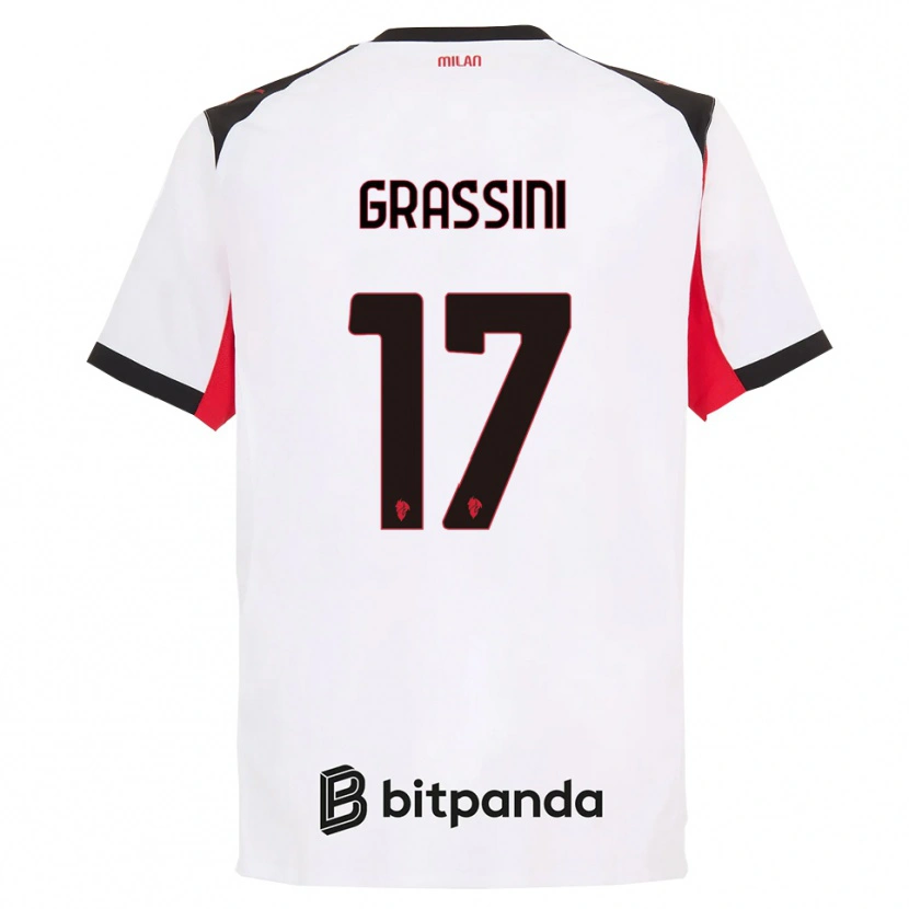 Danxen Men Riccardo Grassini #17 White Black Away Jersey 2025/26 T-Shirt
