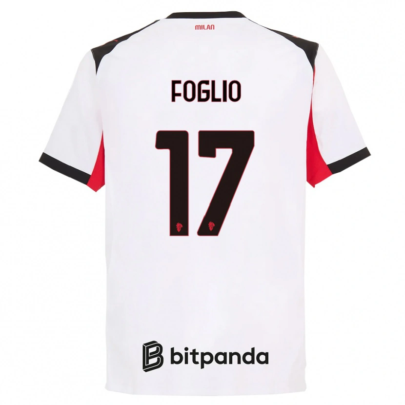 Danxen Men Christian Foglio #17 White Black Away Jersey 2025/26 T-Shirt