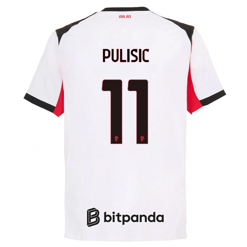 Danxen Men Christian Pulisic #11 White Black Away Jersey 2025/26 T-Shirt