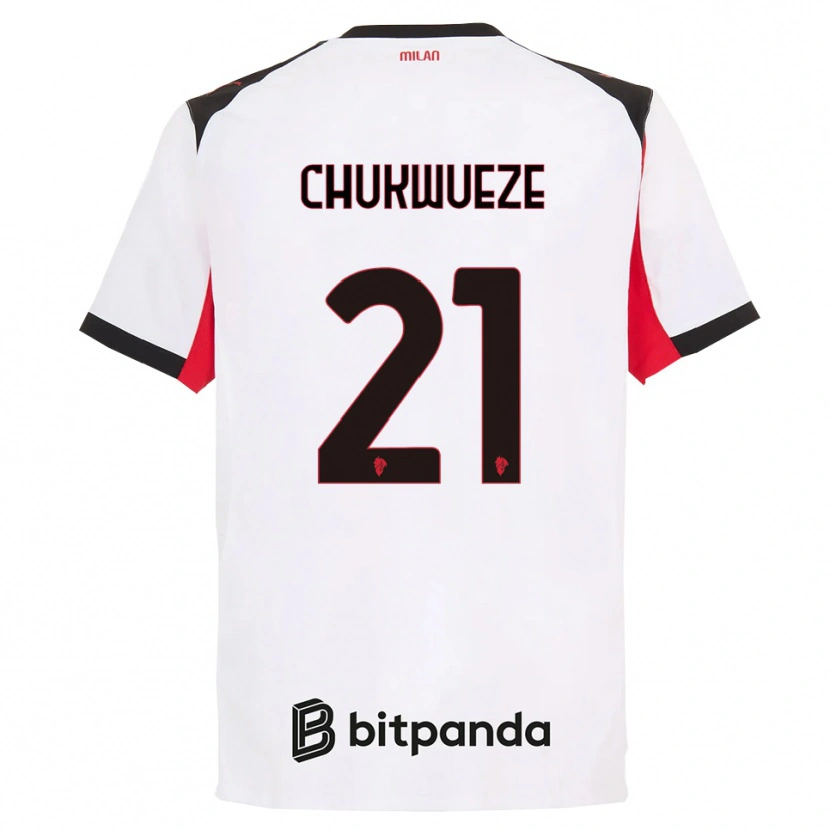 Danxen Men Samuel Chukwueze #21 White Black Away Jersey 2025/26 T-Shirt