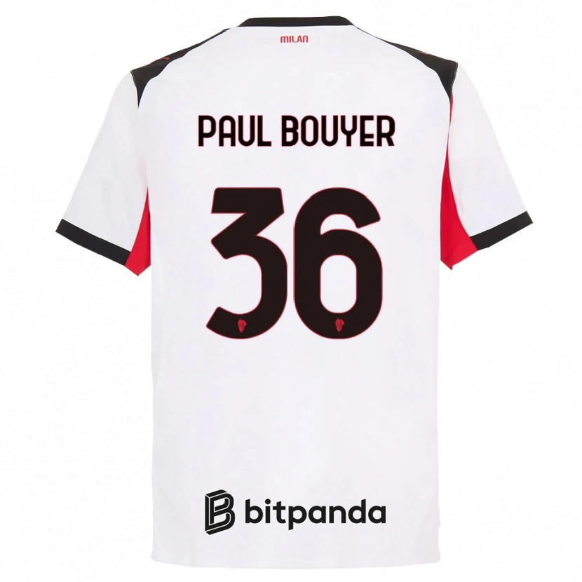 Danxen Men Léo Paul Bouyer #36 White Black Away Jersey 2025/26 T-Shirt