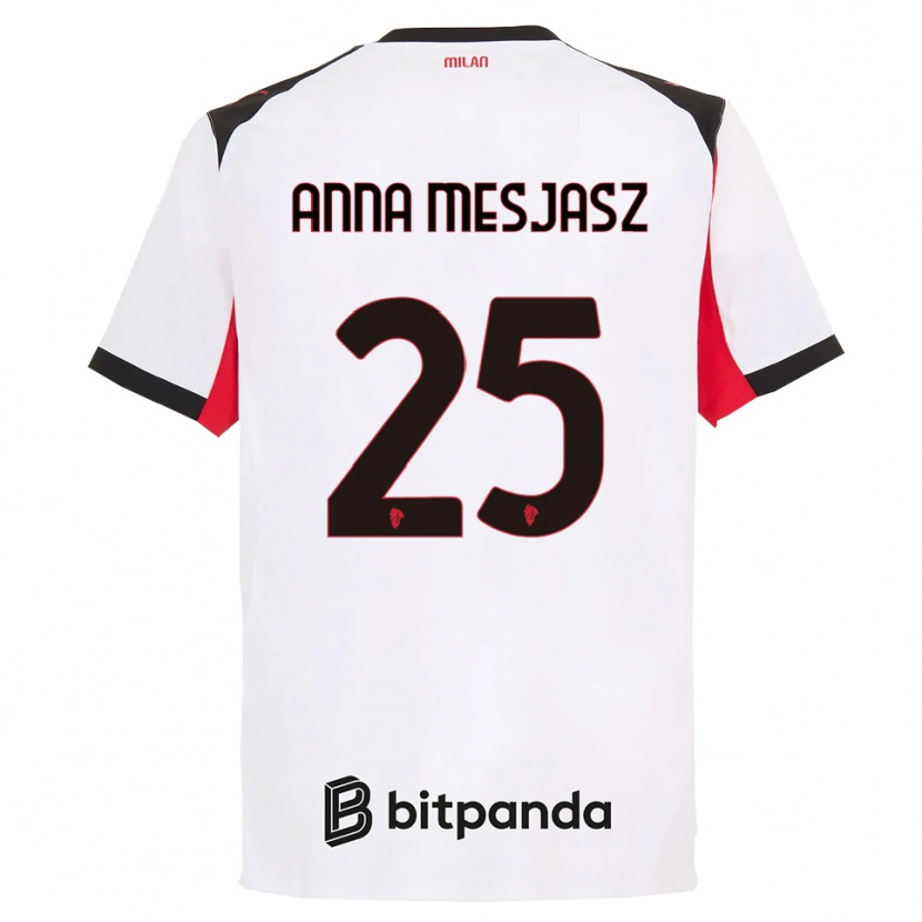 Danxen Men Małgorzata Anna Mesjasz #25 White Black Away Jersey 2025/26 T-Shirt