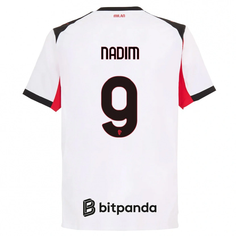 Danxen Men Nadia Nadim #9 White Black Away Jersey 2025/26 T-Shirt
