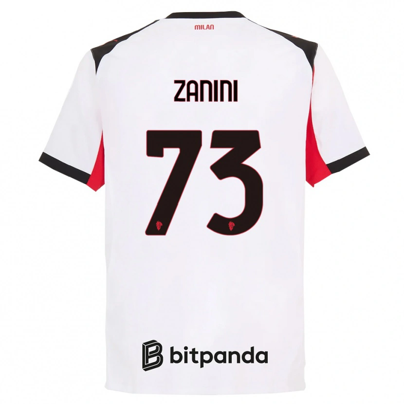 Danxen Men Paola Zanini #73 White Black Away Jersey 2025/26 T-Shirt