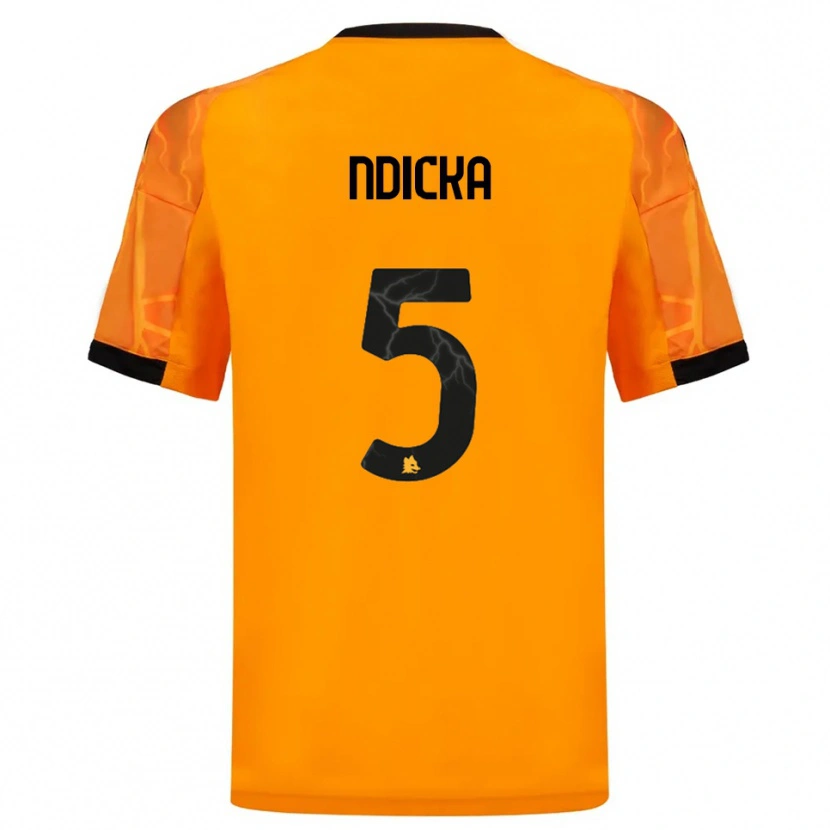Danxen Men Evan Ndicka #5 Orange Black Away Jersey 2025/26 T-Shirt