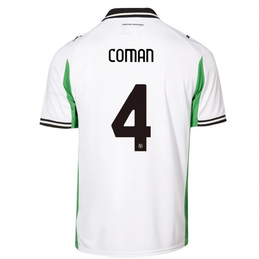 Danxen Men Rareș Coman #4 White Green Black Away Jersey 2025/26 T-Shirt