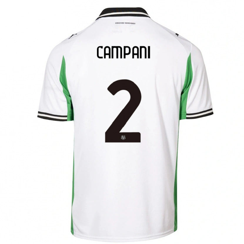 Danxen Men Andrea Campani #2 White Green Black Away Jersey 2025/26 T-Shirt