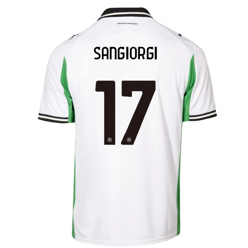 Danxen Men Federico Sangiorgi #17 White Green Black Away Jersey 2025/26 T-Shirt