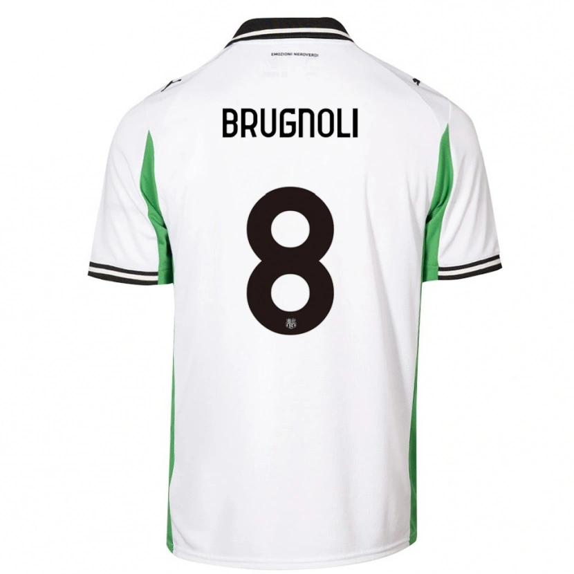 Danxen Men Giuseppe Brugnoli #8 White Green Black Away Jersey 2025/26 T-Shirt