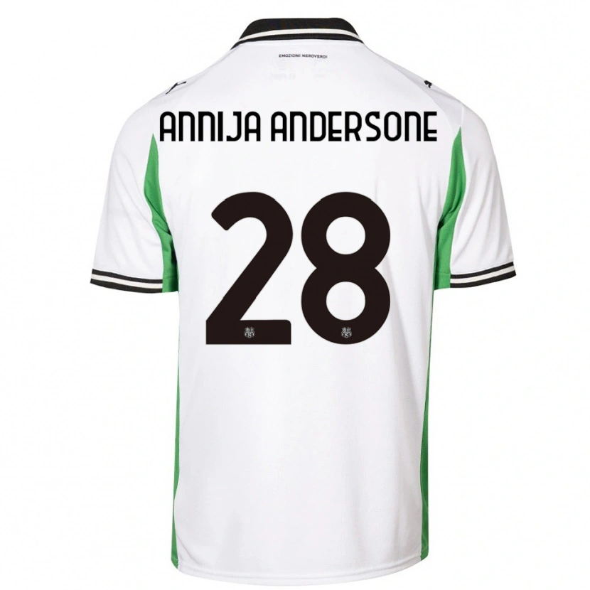 Danxen Men Gabriela Annija Andersone #28 White Green Black Away Jersey 2025/26 T-Shirt