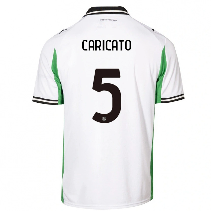 Danxen Men Tiziano Caricato #5 White Green Black Away Jersey 2025/26 T-Shirt