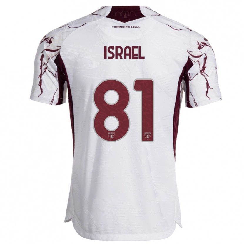 Danxen Men Franco Israel #81 White Burgundy Away Jersey 2025/26 T-Shirt