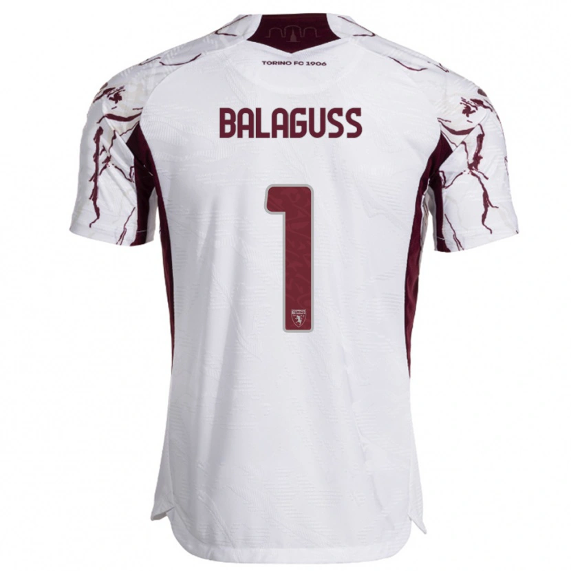 Danxen Men Nils Balaguss #1 White Burgundy Away Jersey 2025/26 T-Shirt