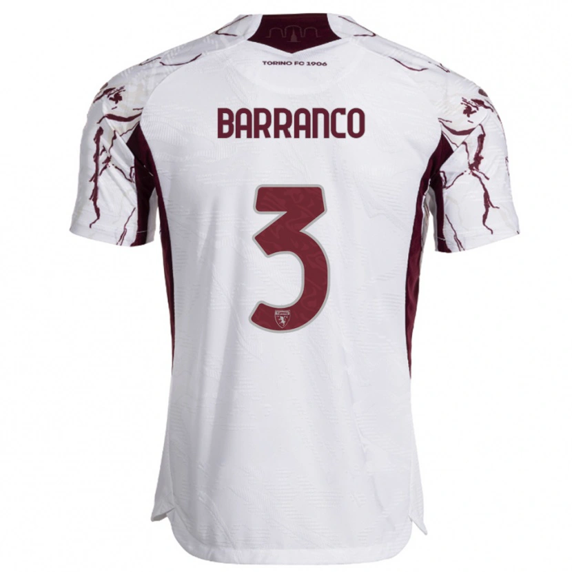 Danxen Men Gioacchino Barranco #3 White Burgundy Away Jersey 2025/26 T-Shirt