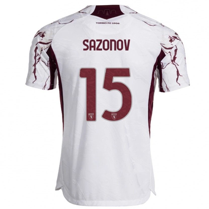 Danxen Men Saba Sazonov #15 White Burgundy Away Jersey 2025/26 T-Shirt