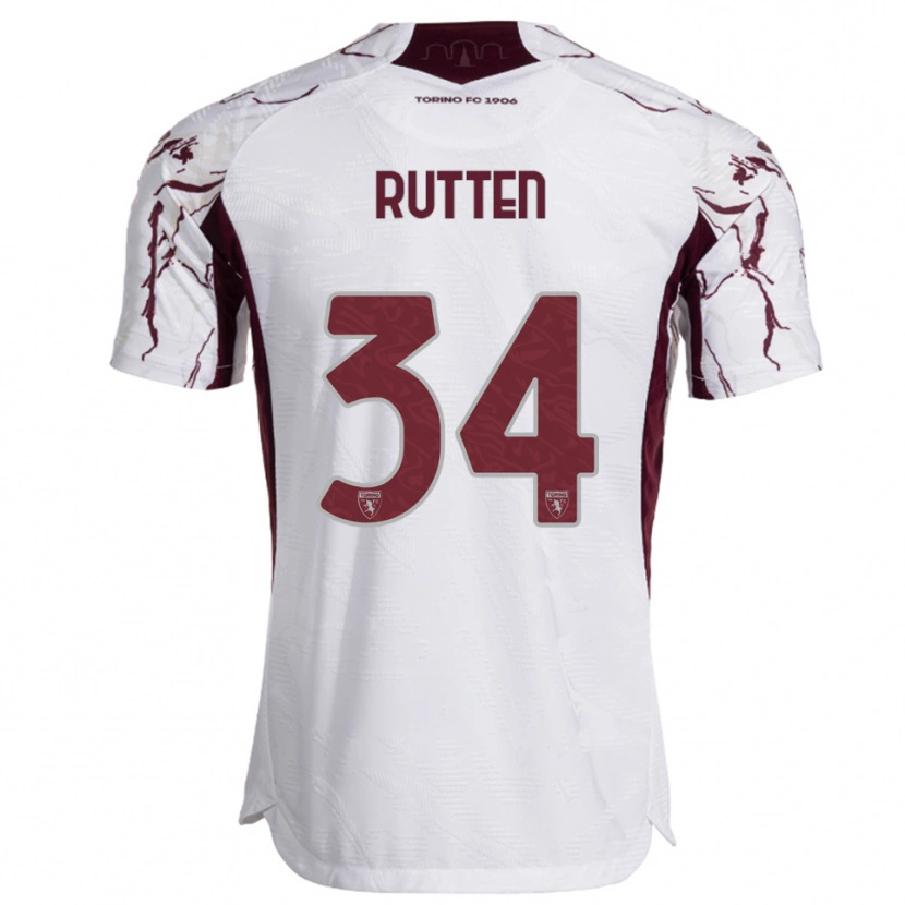 Danxen Men Jill Rutten #34 White Burgundy Away Jersey 2025/26 T-Shirt