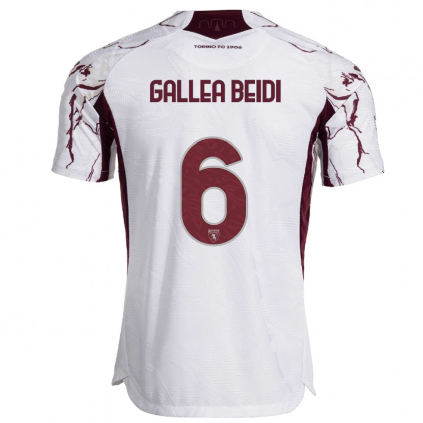 Danxen Men Francesco Gallea Beidi #6 White Burgundy Away Jersey 2025/26 T-Shirt