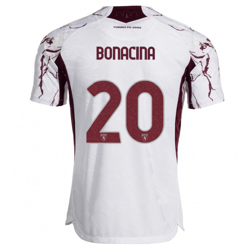 Danxen Men David Bonacina #20 White Burgundy Away Jersey 2025/26 T-Shirt