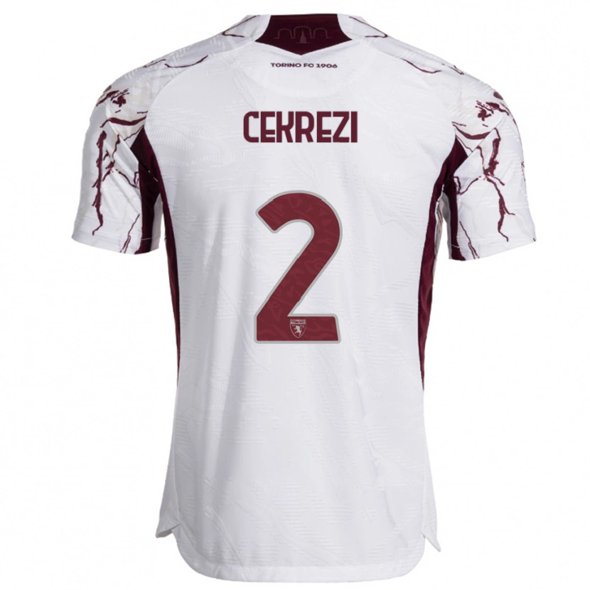 Danxen Men Lucas Cekrezi #2 White Burgundy Away Jersey 2025/26 T-Shirt
