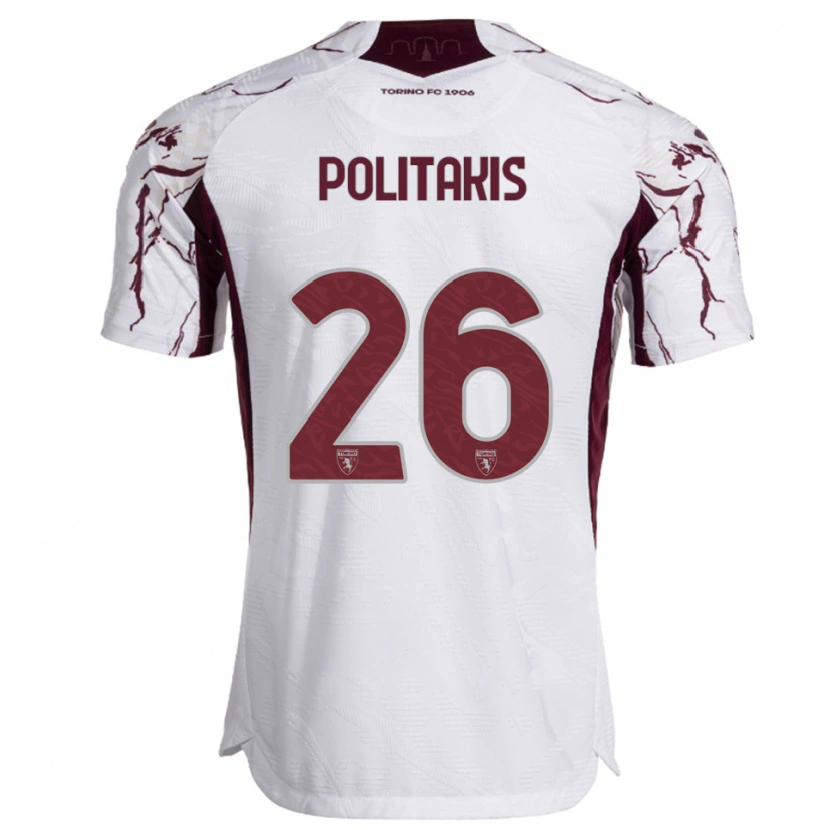 Danxen Men Grigorios Politakis #26 White Burgundy Away Jersey 2025/26 T-Shirt