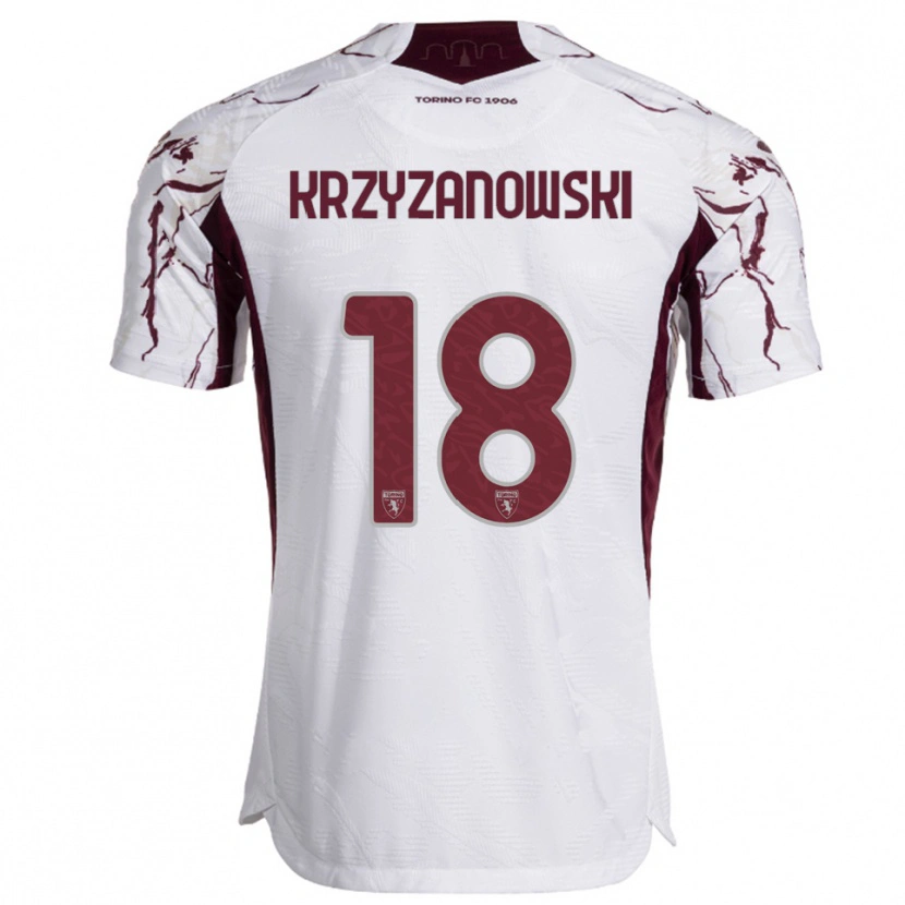 Danxen Men Jakub Krzyzanowski #18 White Burgundy Away Jersey 2025/26 T-Shirt