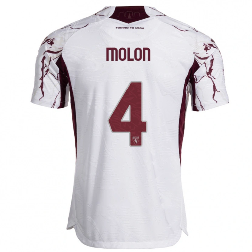 Danxen Men Simone Molon #4 White Burgundy Away Jersey 2025/26 T-Shirt
