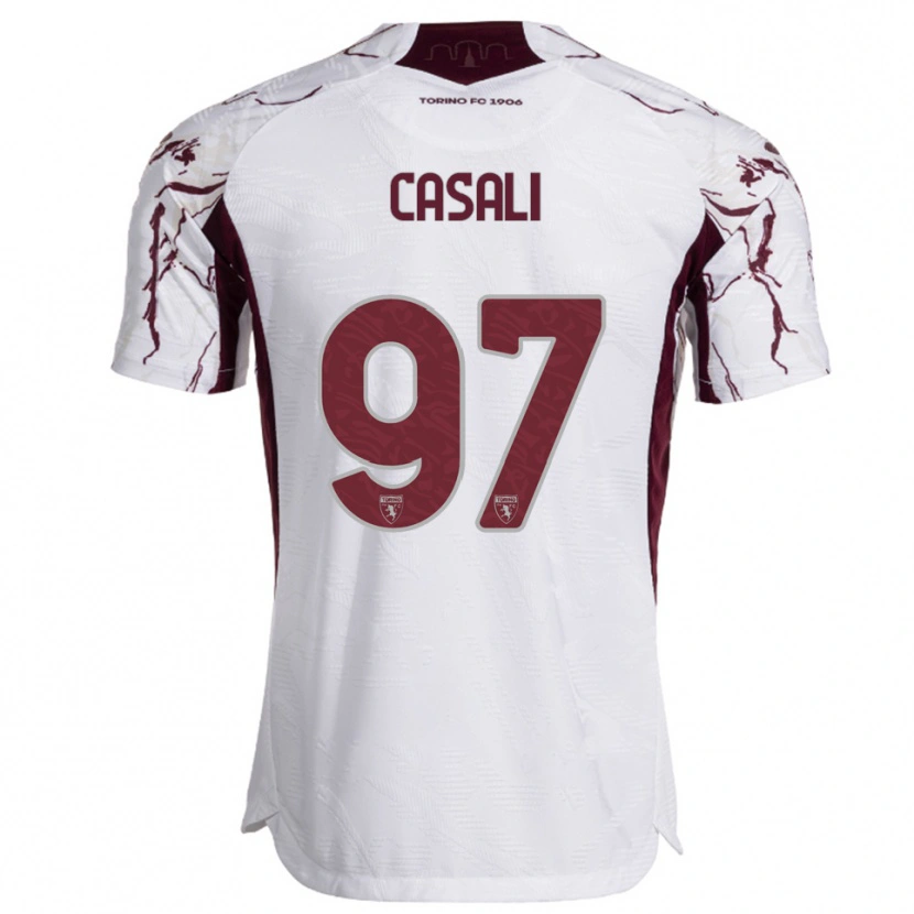Danxen Men Michele Casali #97 White Burgundy Away Jersey 2025/26 T-Shirt