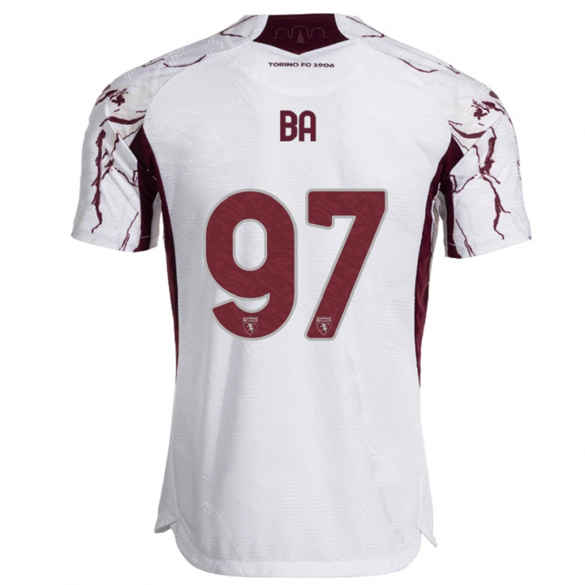 Danxen Men El-Hadji Ba #97 White Burgundy Away Jersey 2025/26 T-Shirt