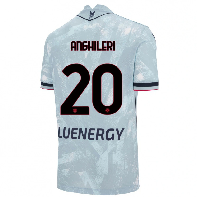 Danxen Men Giulio Anghileri #20 Light Blue Black Away Jersey 2025/26 T-Shirt