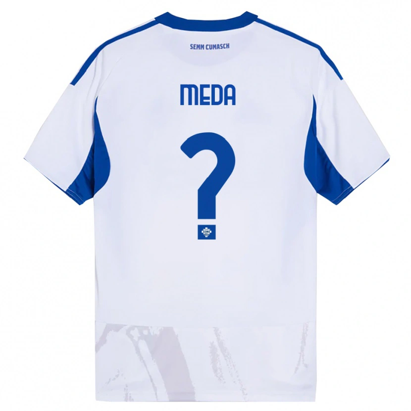 Danxen Men Tommaso Meda #0 White Blue Away Jersey 2025/26 T-Shirt