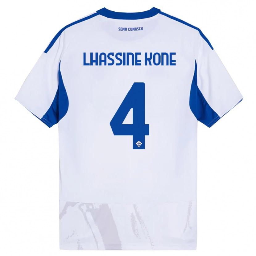 Danxen Men Ben Lhassine Kone #4 White Blue Away Jersey 2025/26 T-Shirt