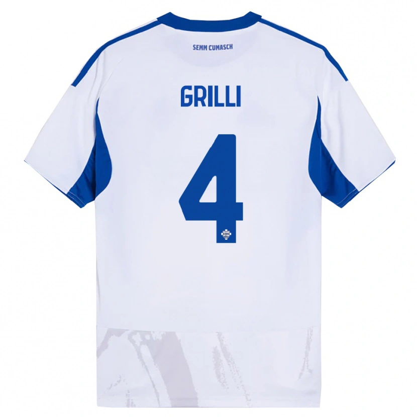 Danxen Men Federico Grilli #4 White Blue Away Jersey 2025/26 T-Shirt