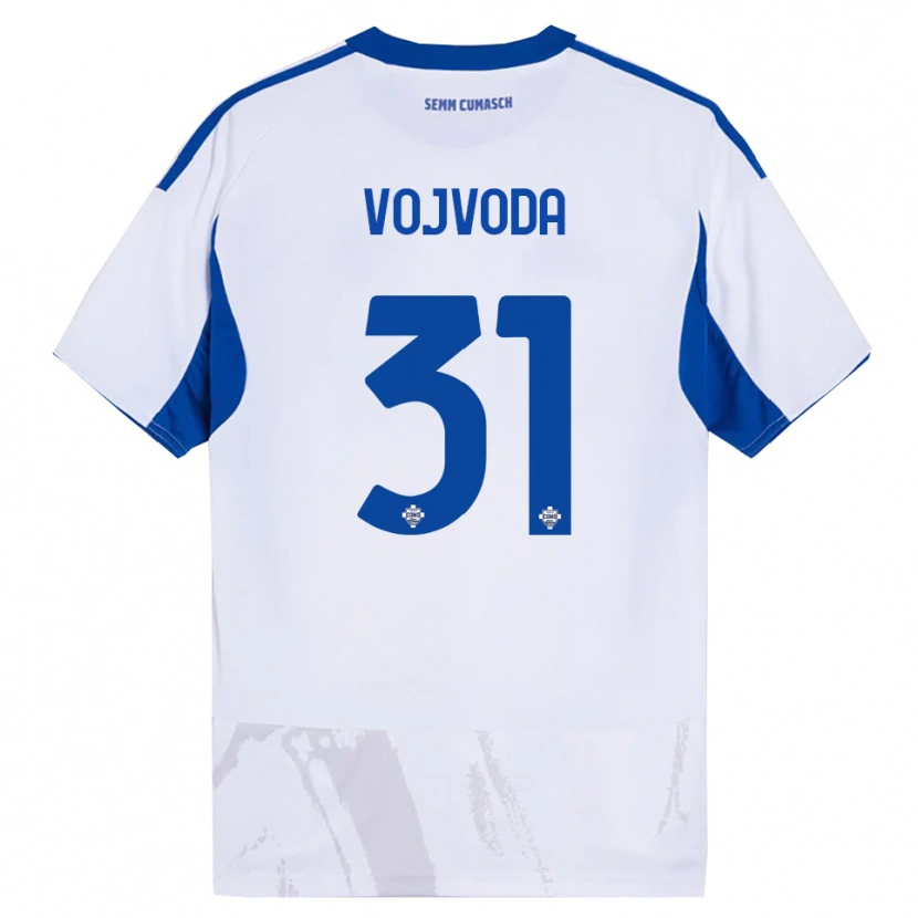 Danxen Men Mërgim Vojvoda #31 White Blue Away Jersey 2025/26 T-Shirt
