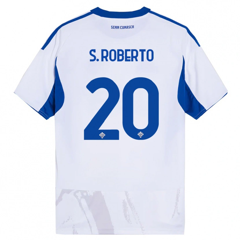 Danxen Men Sergi Roberto #20 White Blue Away Jersey 2025/26 T-Shirt