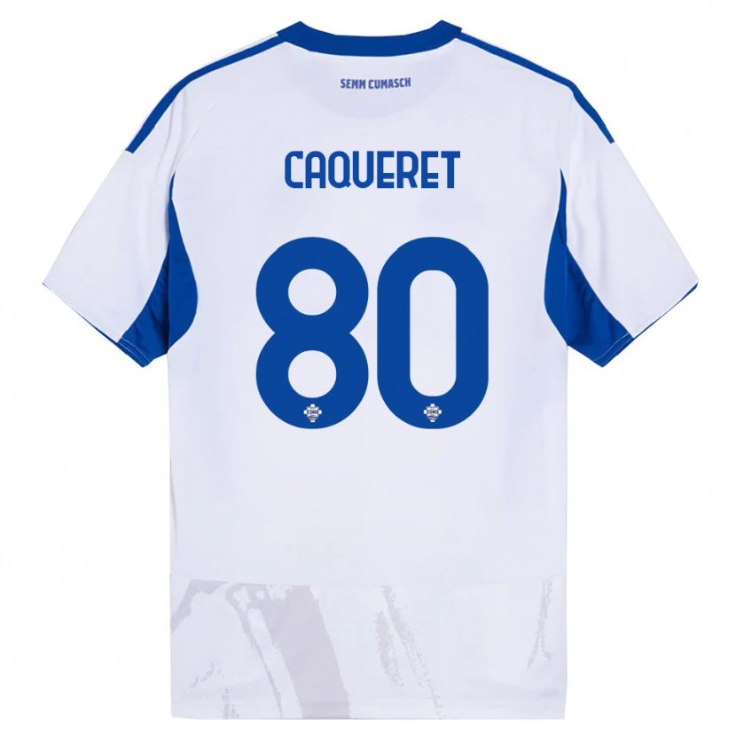 Danxen Men Maxence Caqueret #80 White Blue Away Jersey 2025/26 T-Shirt