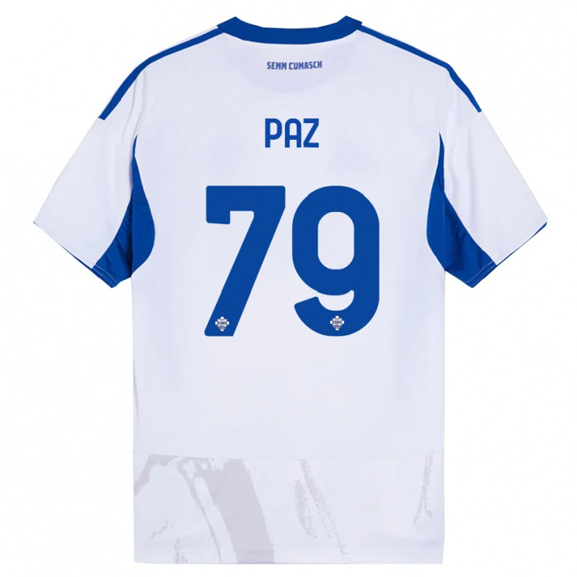 Danxen Men Nico Paz #79 White Blue Away Jersey 2025/26 T-Shirt