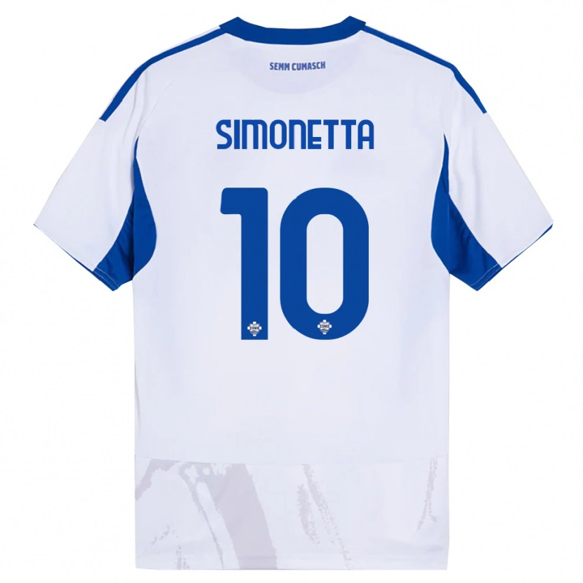 Danxen Men Jacopo Simonetta #10 White Blue Away Jersey 2025/26 T-Shirt