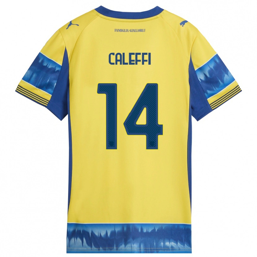 Danxen Men Riccardo Caleffi #14 Yellow Blue Away Jersey 2025/26 T-Shirt