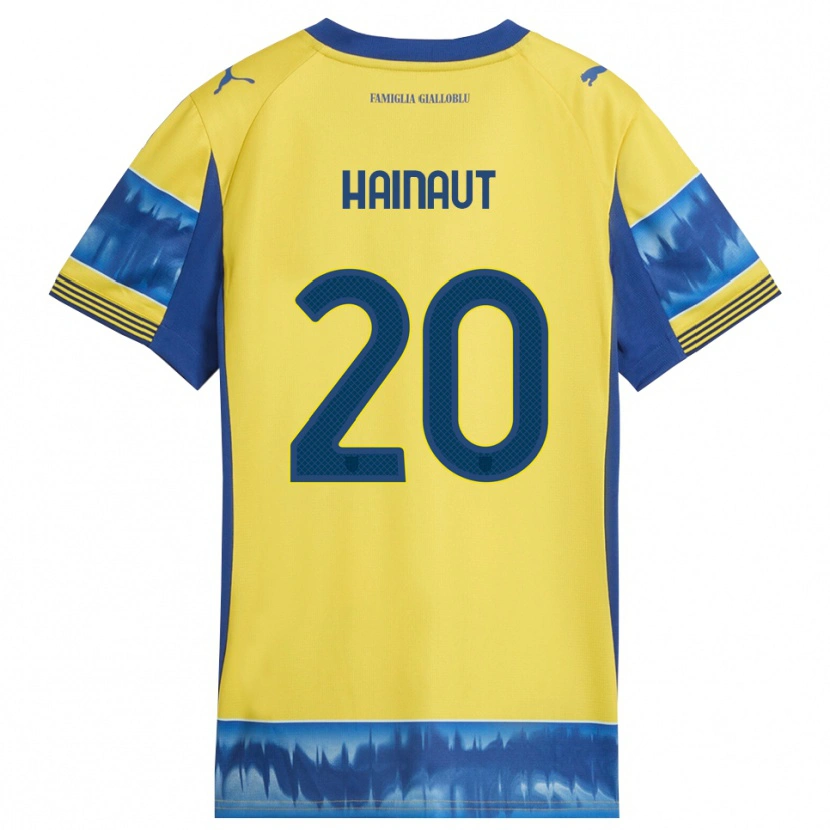 Danxen Men Antoine Hainaut #20 Yellow Blue Away Jersey 2025/26 T-Shirt