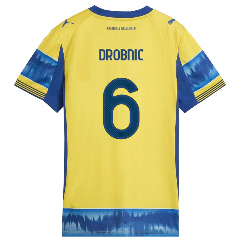 Danxen Men Dominik Drobnic #6 Yellow Blue Away Jersey 2025/26 T-Shirt