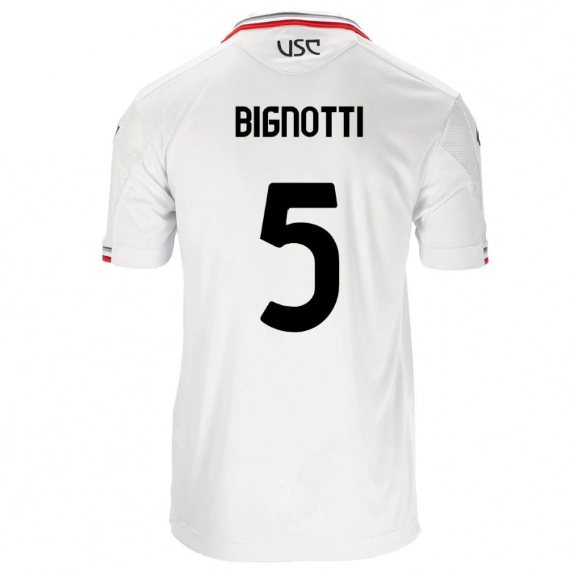 Danxen Men Francesco Bignotti #5 White Red Away Jersey 2025/26 T-Shirt